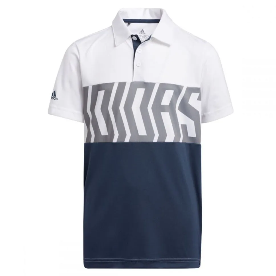 adidas Junior Print Colour Blocking Polo Shirt GM4116