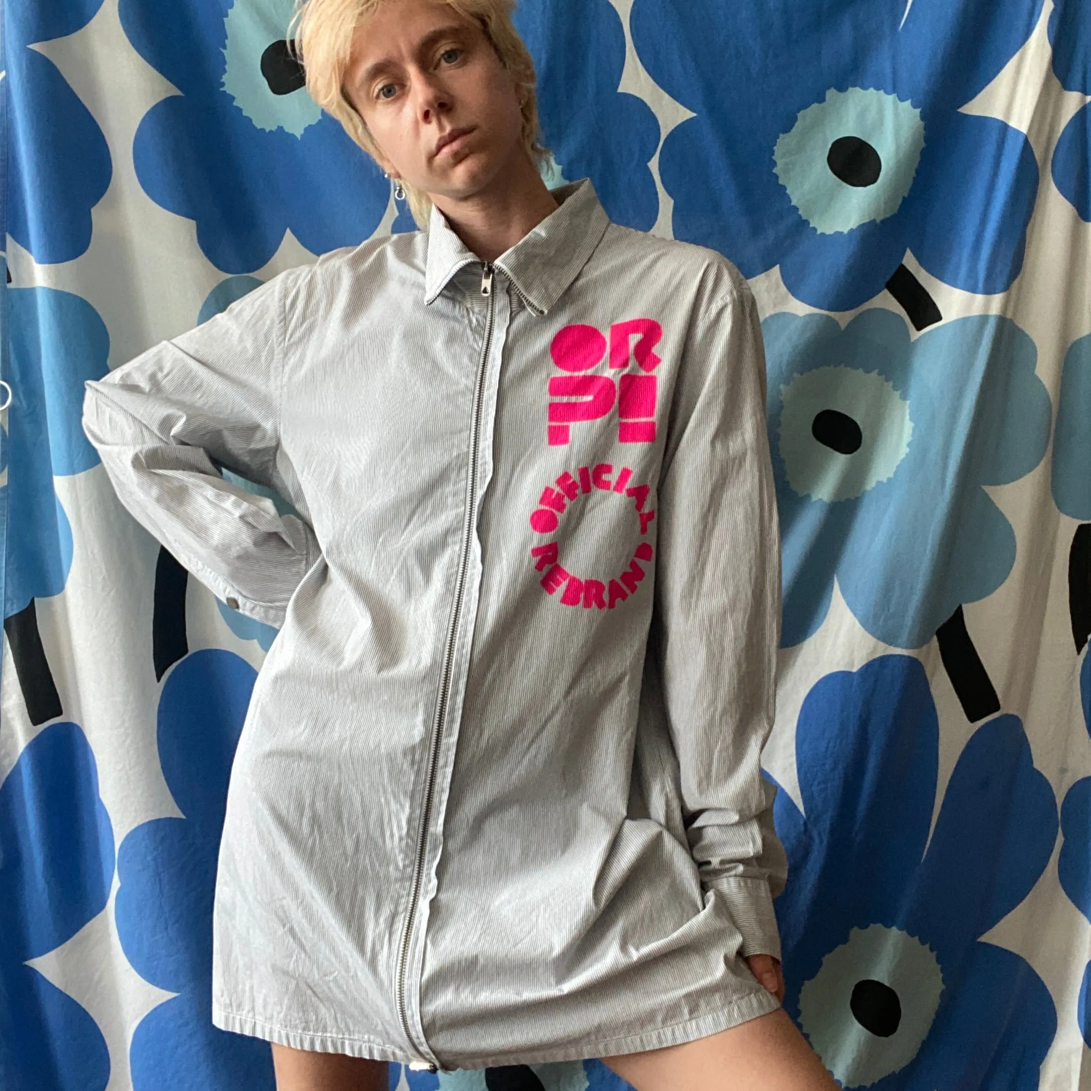 ANGELS HAVE NO GENDER screen printed zipper shirt