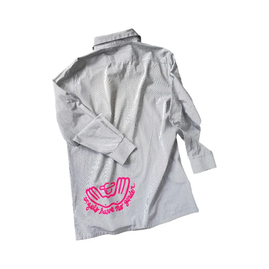 ANGELS HAVE NO GENDER screen printed zipper shirt