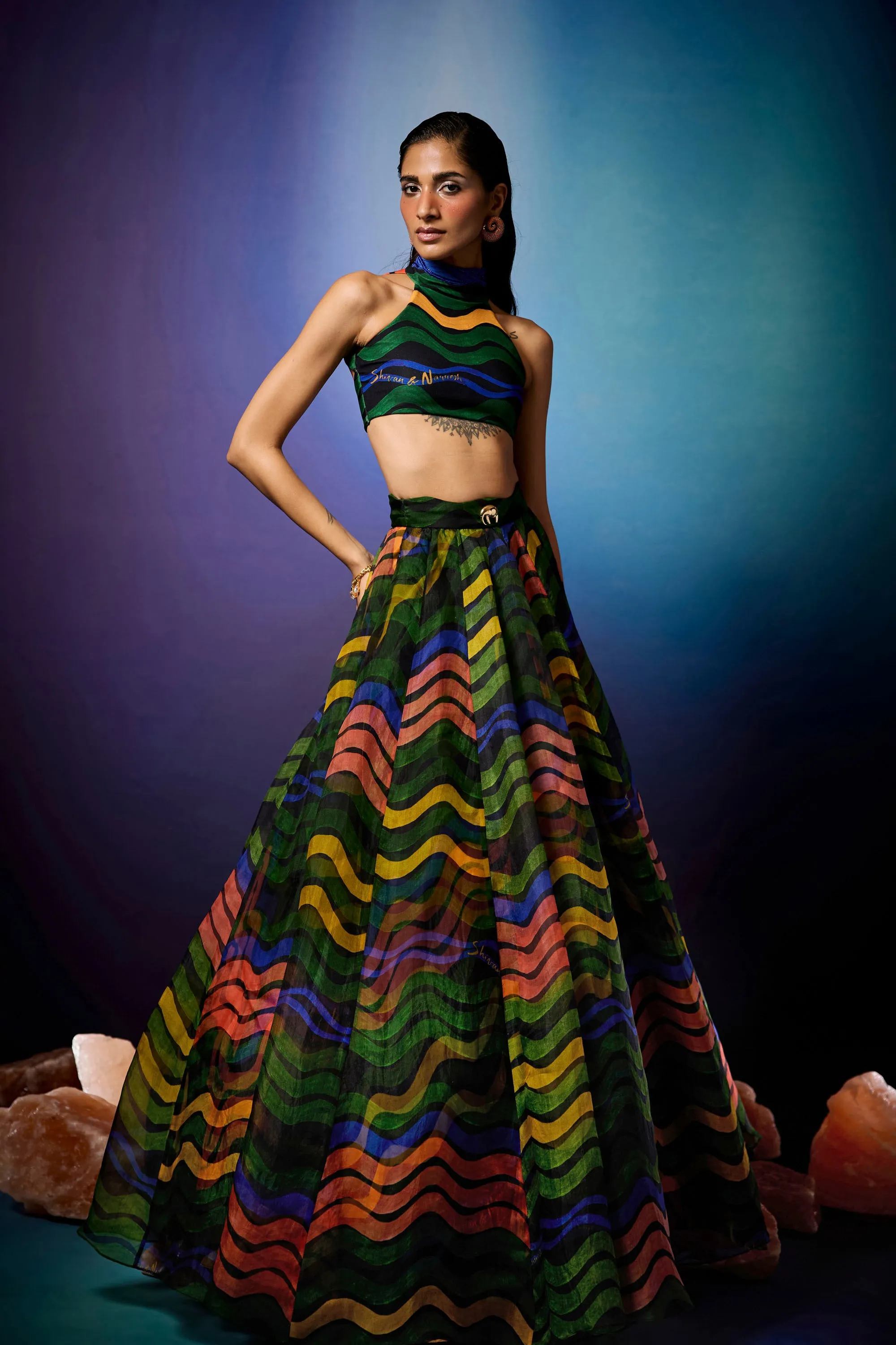 Aurorays Swirl Lehenga