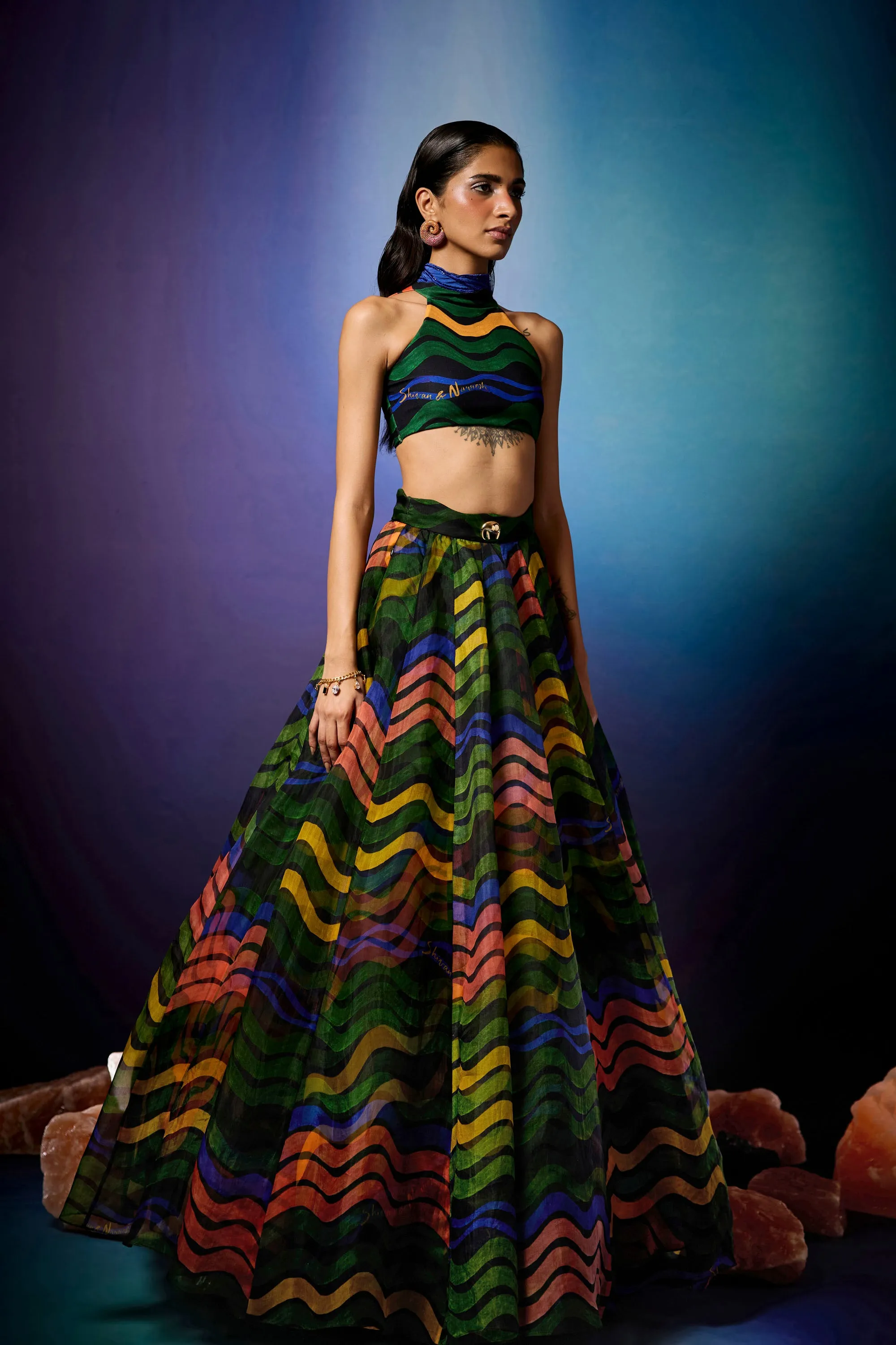 Aurorays Swirl Lehenga