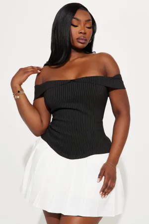 Best Asset Pinstripe Mini Dress - Black/combo