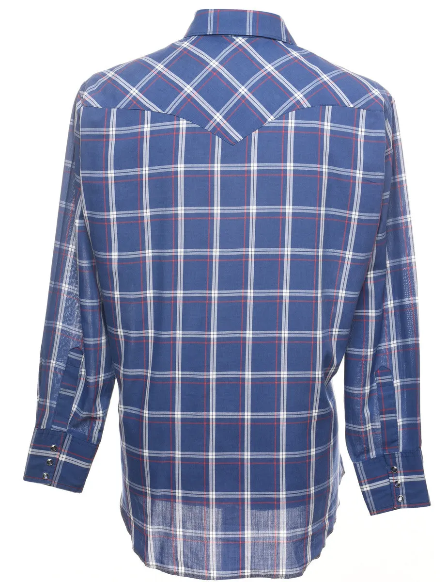 Blue & Red Wrangler Checked Shirt - L