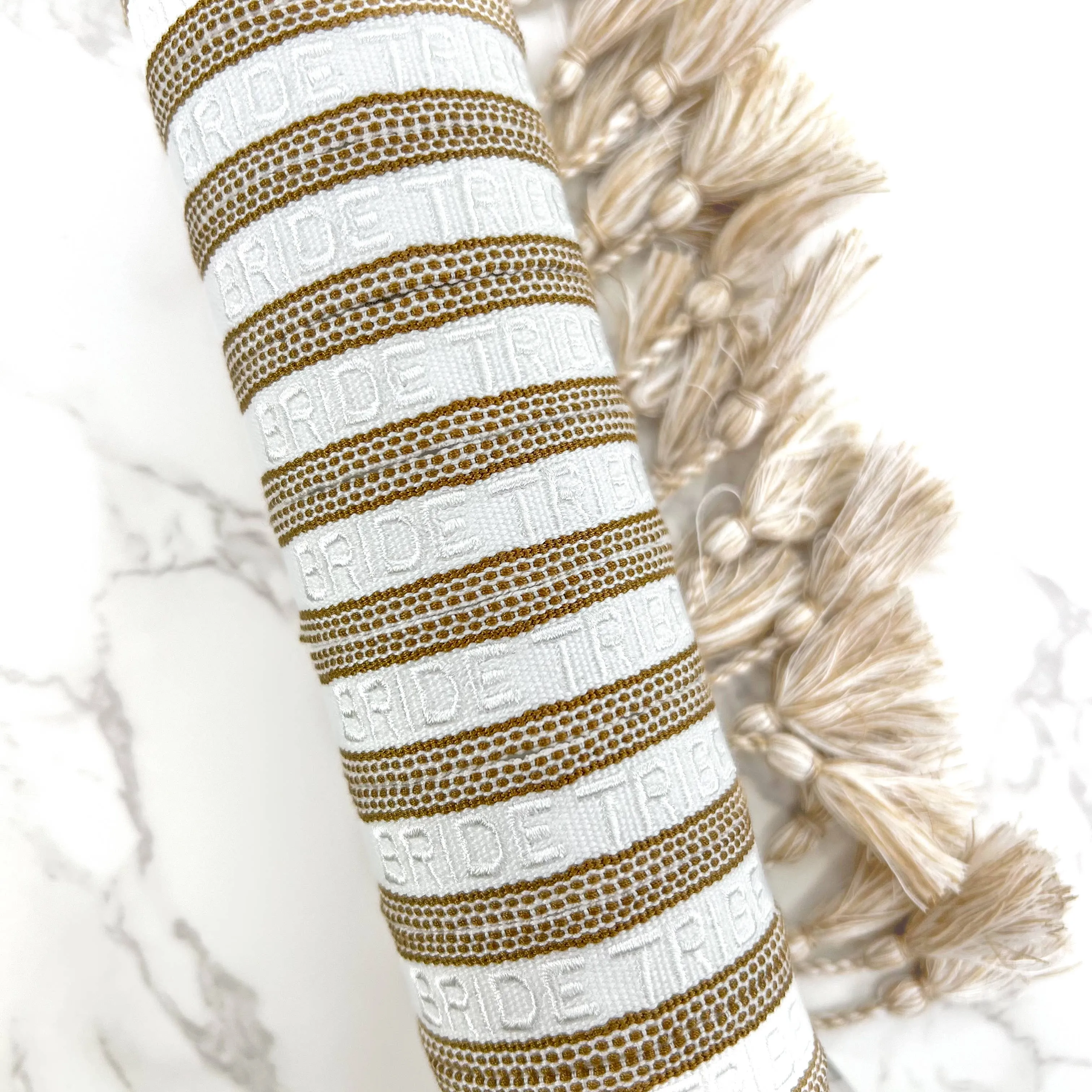 Bride Tribe Embroidered Bracelet