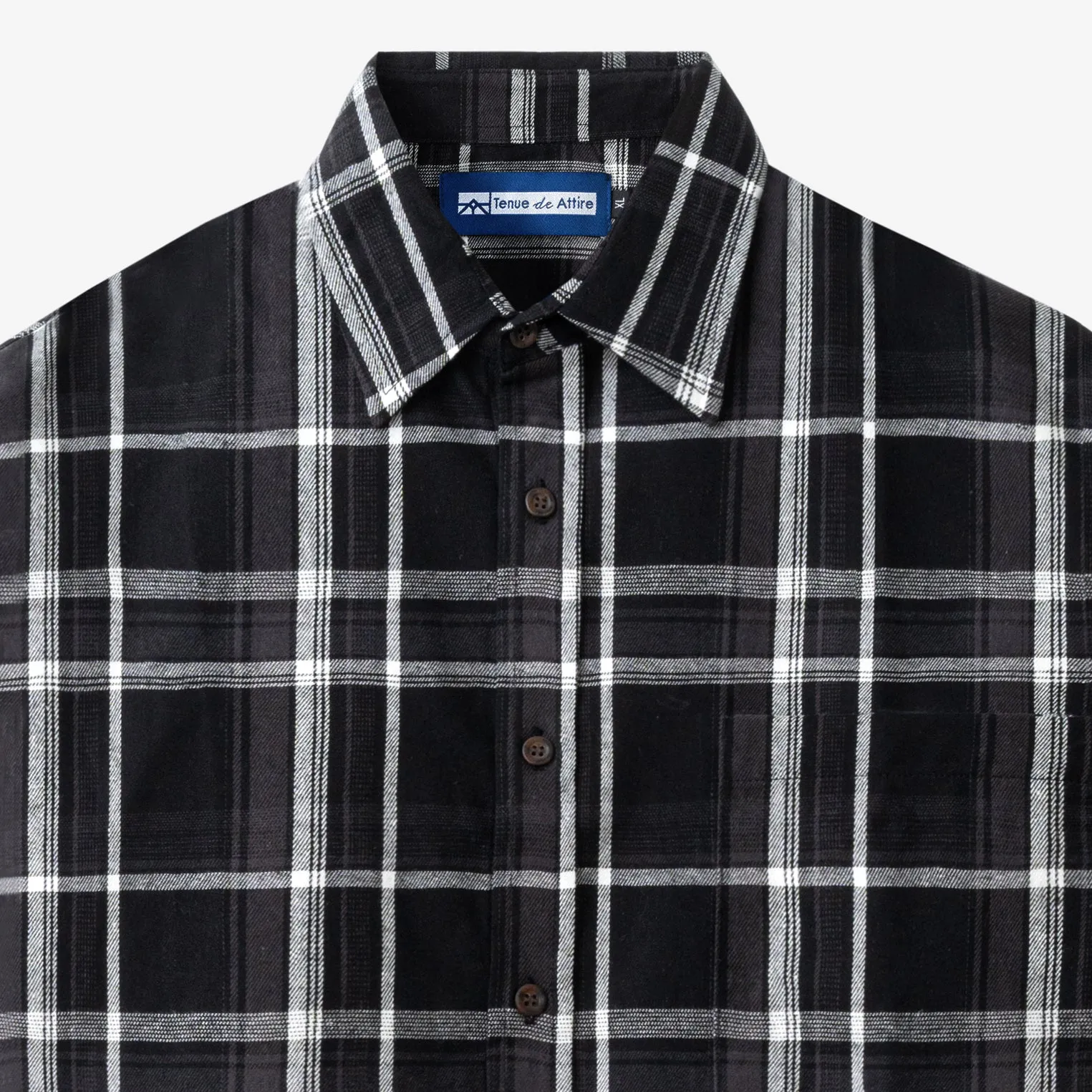 College Days Flannel Short Sleeve - Black Grey