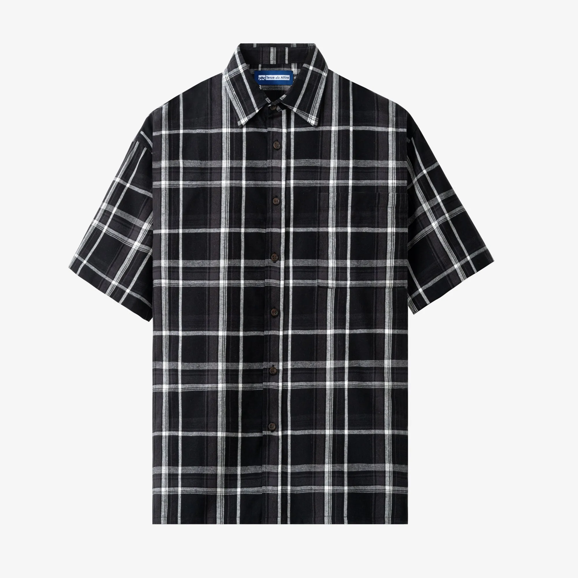 College Days Flannel Short Sleeve - Black Grey
