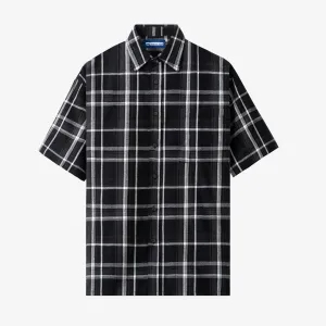 College Days Flannel Short Sleeve - Black Grey
