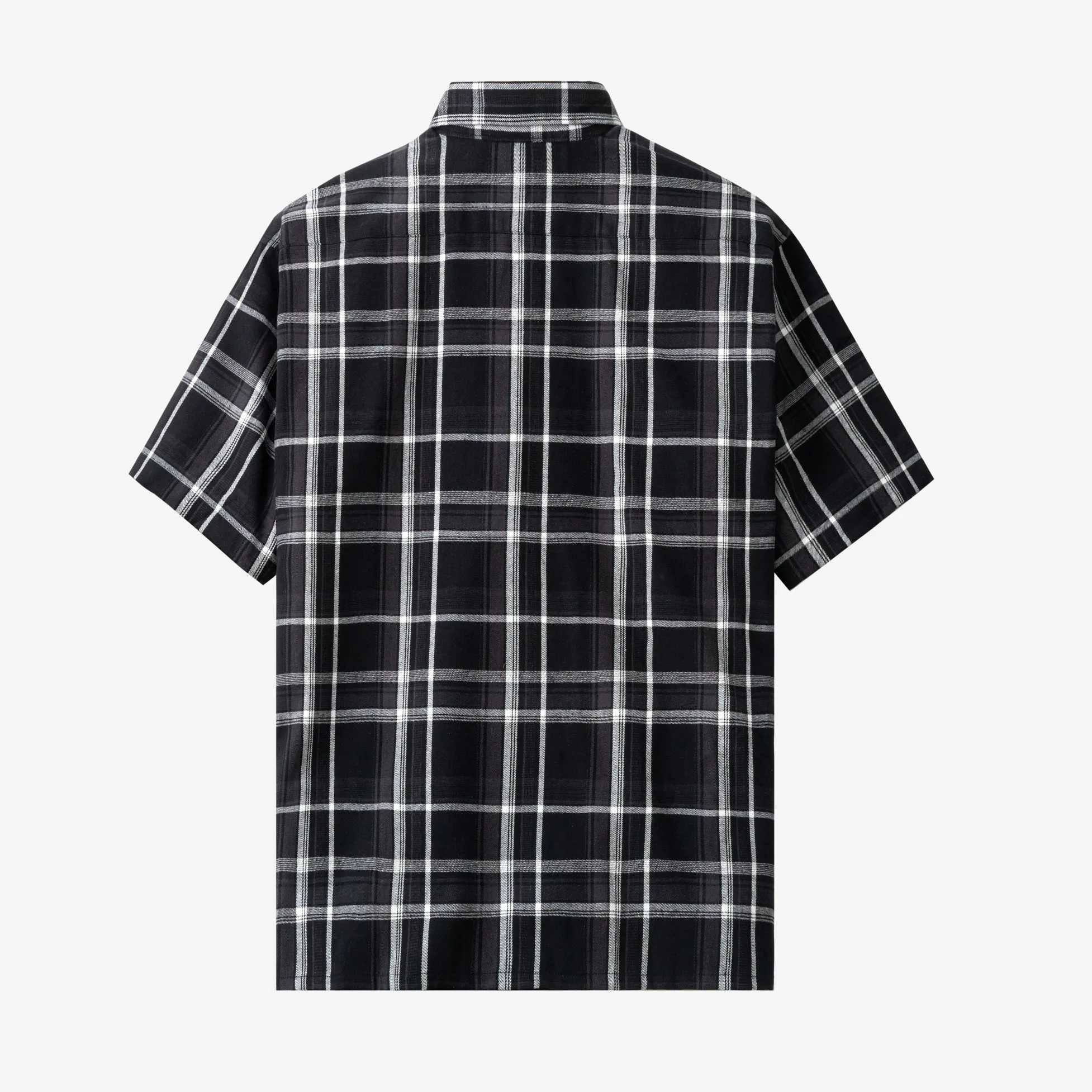 College Days Flannel Short Sleeve - Black Grey
