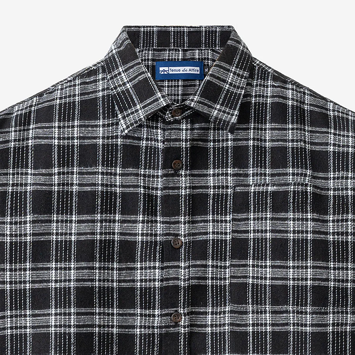 College Days Flannel Short Sleeve - Black White