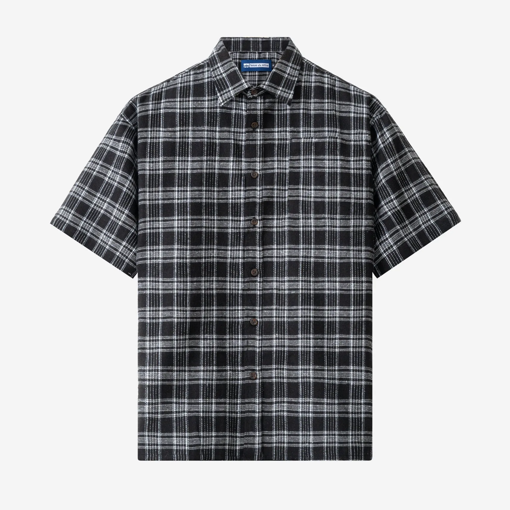 College Days Flannel Short Sleeve - Black White