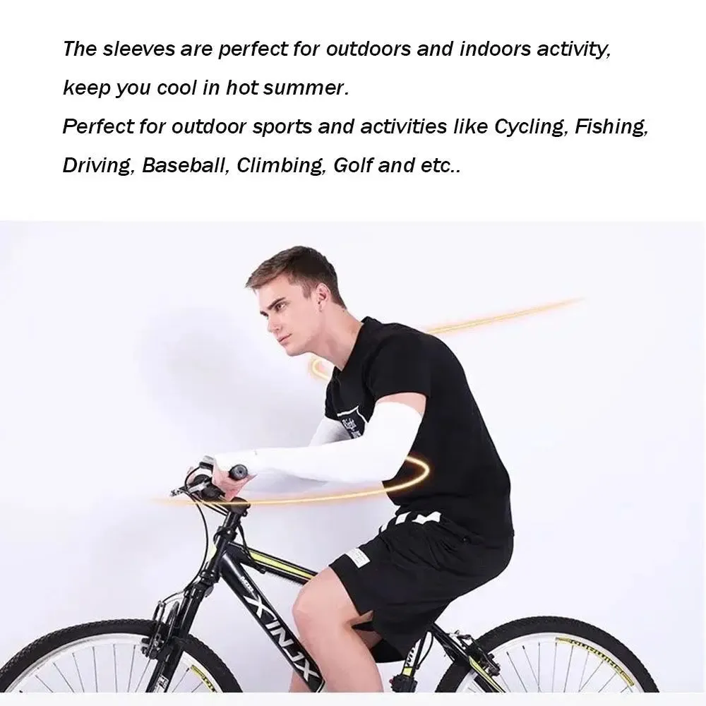 Cooling Ice Silk Arm Sleeves - UV Protection for Sports
