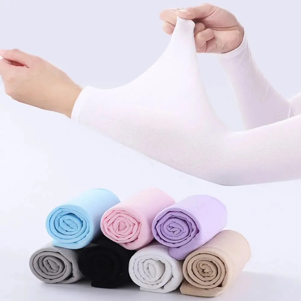 Cooling Ice Silk Arm Sleeves - UV Protection for Sports