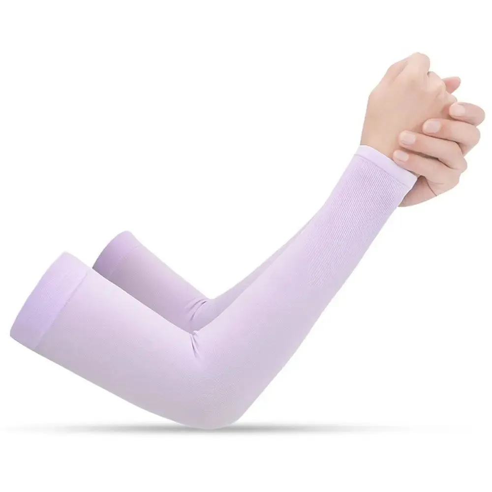 Cooling Ice Silk Arm Sleeves - UV Protection for Sports