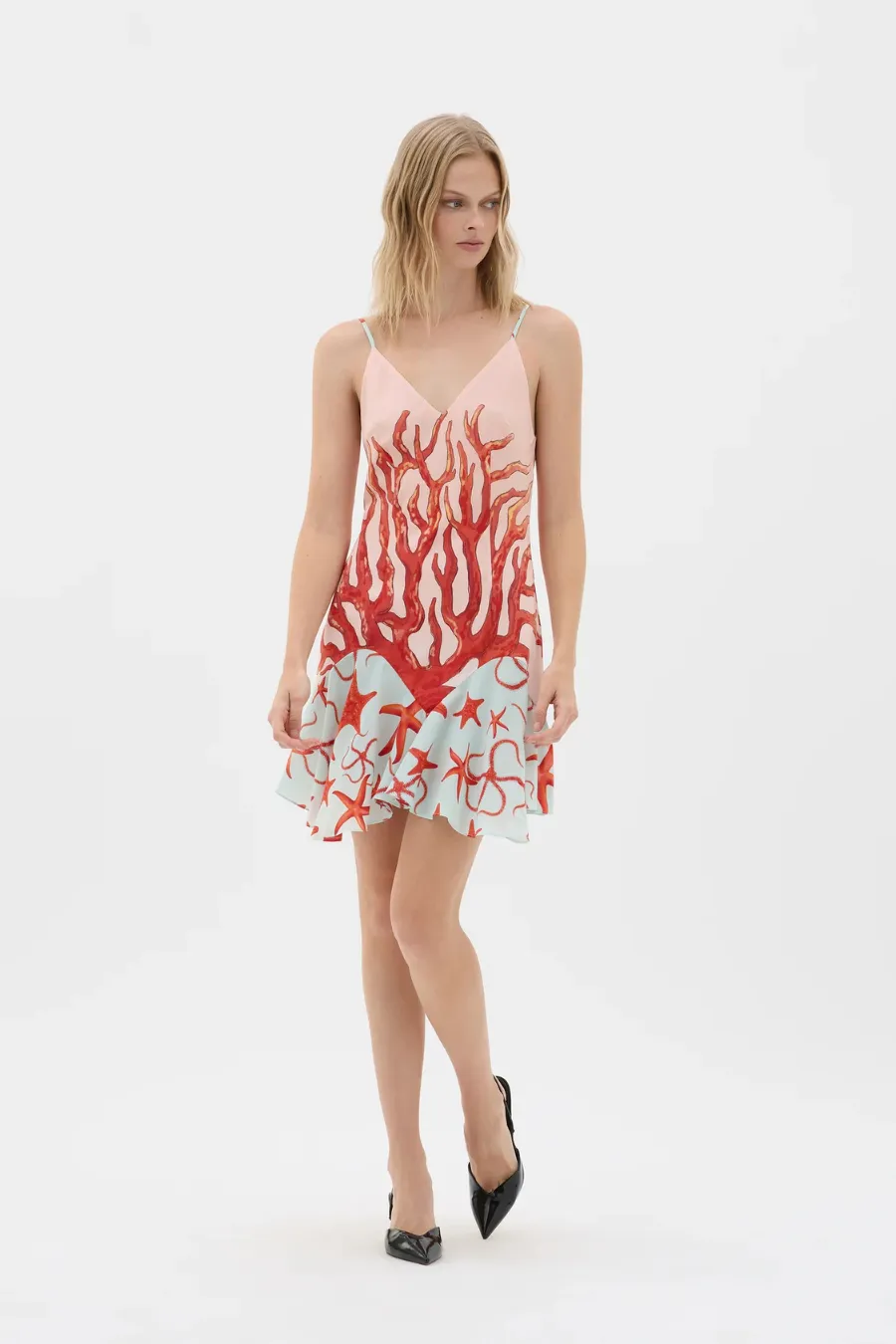 Coral Lyra Mini Dress