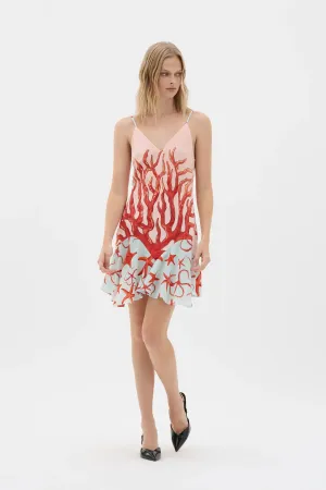 Coral Lyra Mini Dress