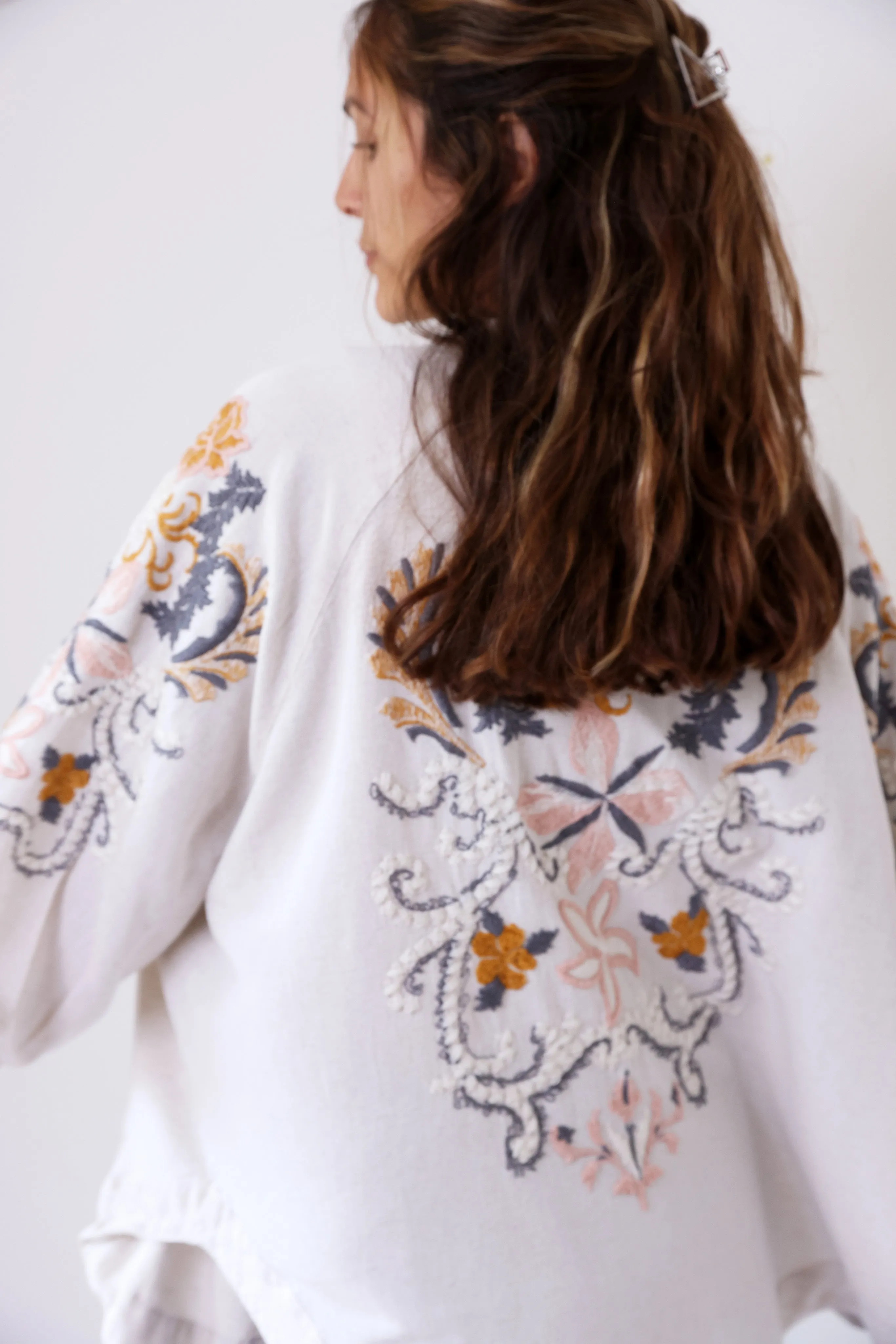 Embroidered Back Ecru Shirt