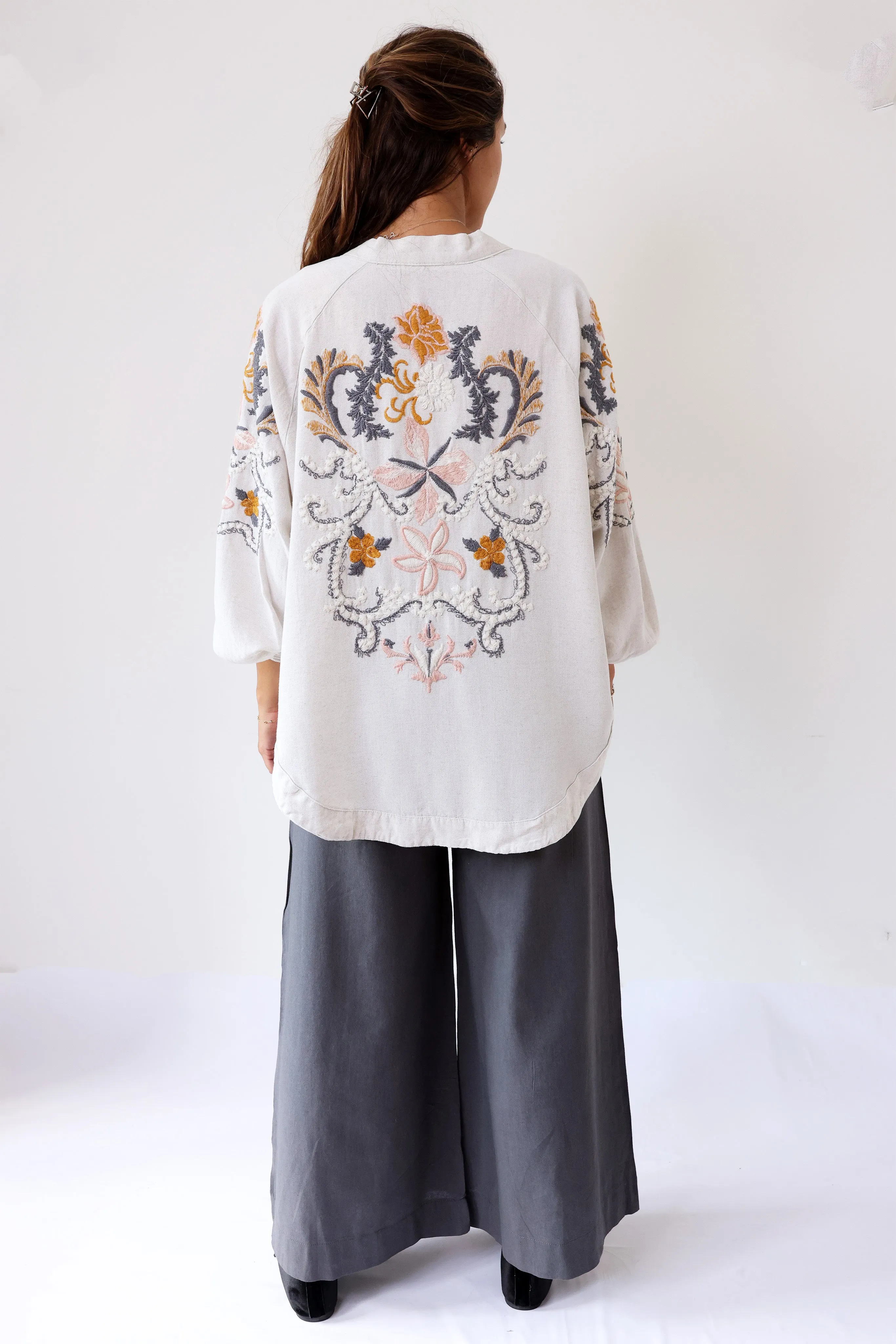 Embroidered Back Ecru Shirt