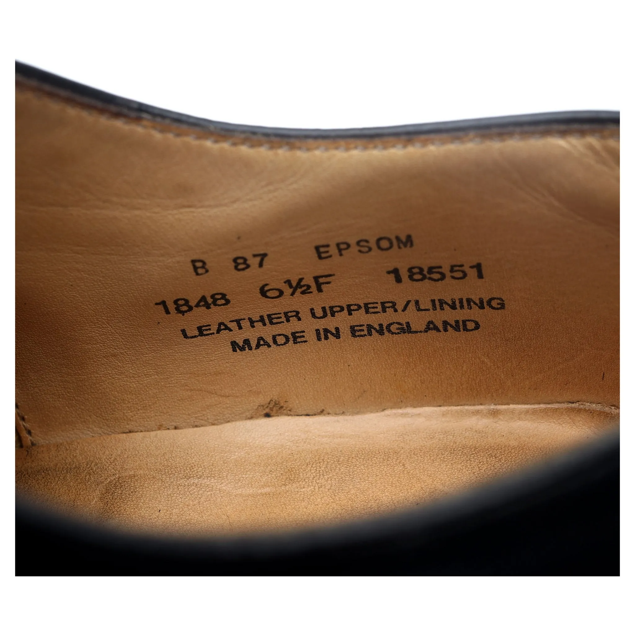 'Epsom' Black Leather Oxford UK 6.5 F