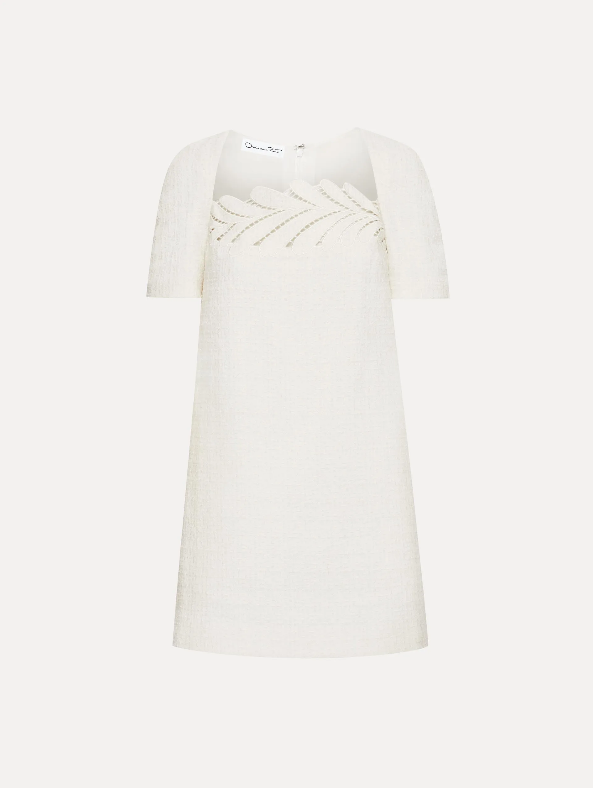 Fern Embroidered Tweed Shift Dress