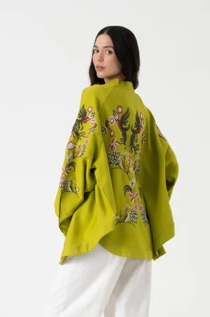 Floral embroidered back shirt