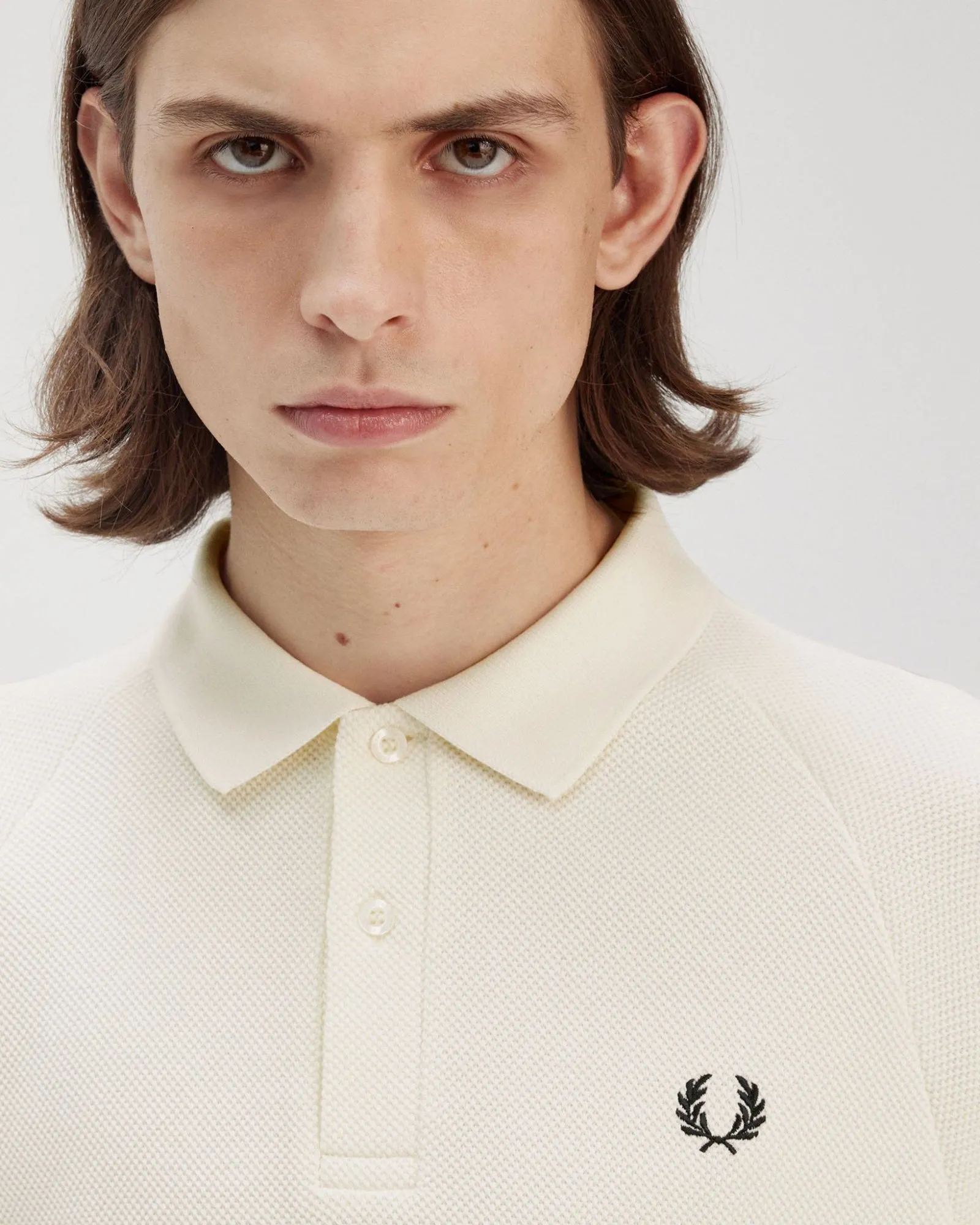 Fred Perry Textured Pique Polo Shirt - Ecru