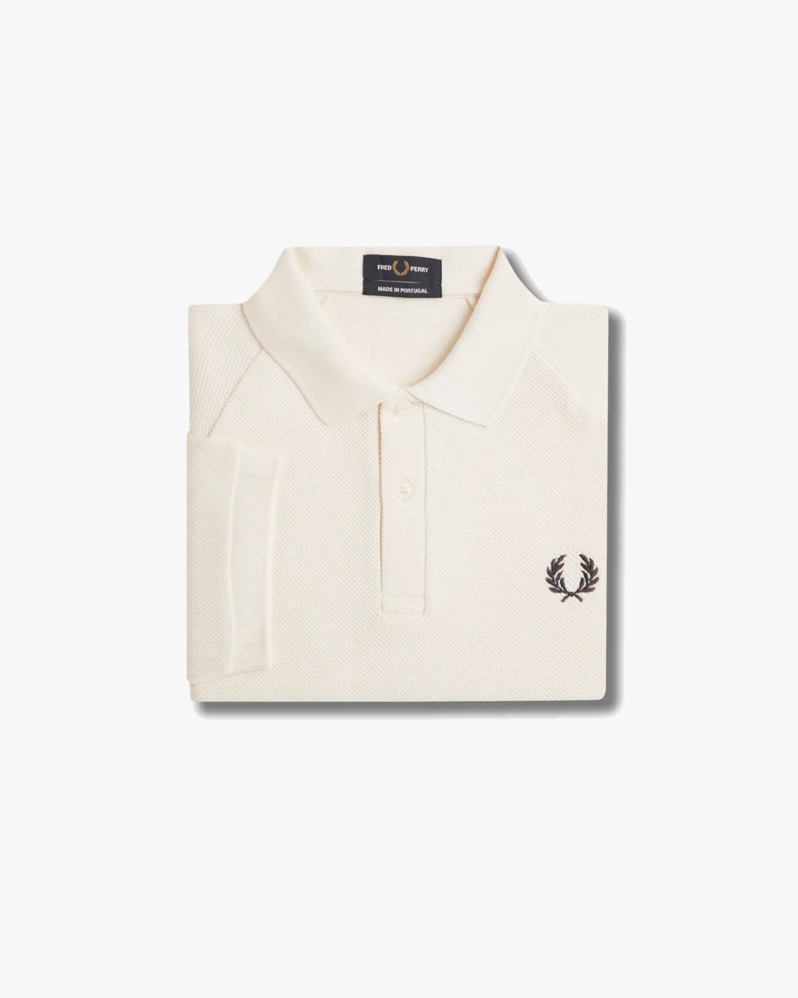 Fred Perry Textured Pique Polo Shirt - Ecru