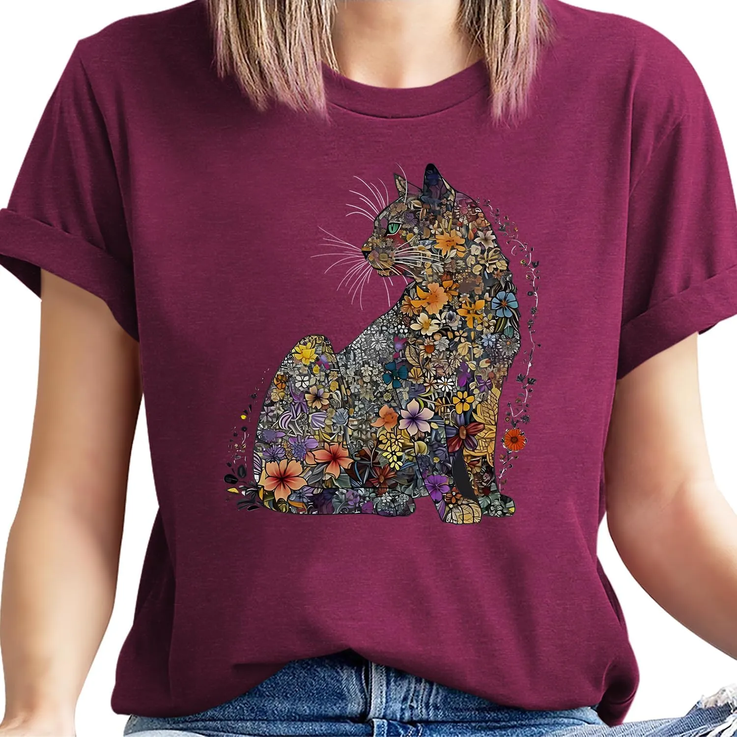 Hummingbird Shirt for Women Funny Women's Flower Graphic Tees Cute Bird Lover Short Sleeve Shirts ﻿