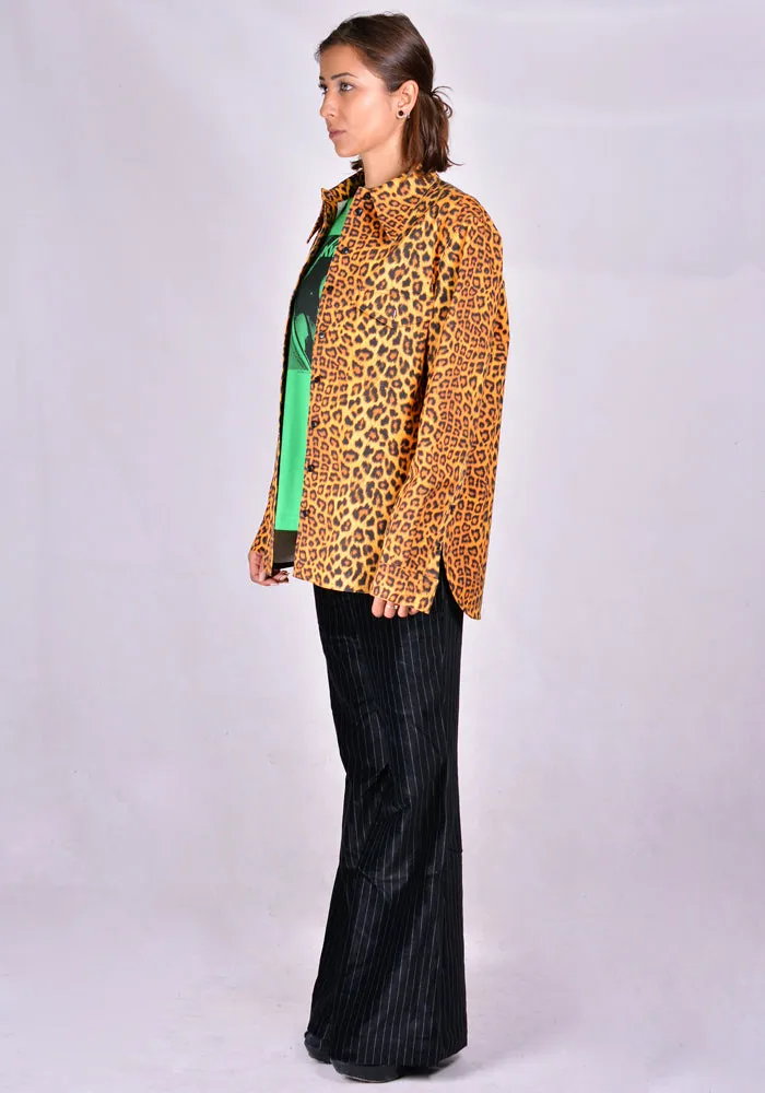 KWAIDAN EDITIONS AW20WT064W-PCD DENIM SHIRT LEOPARD