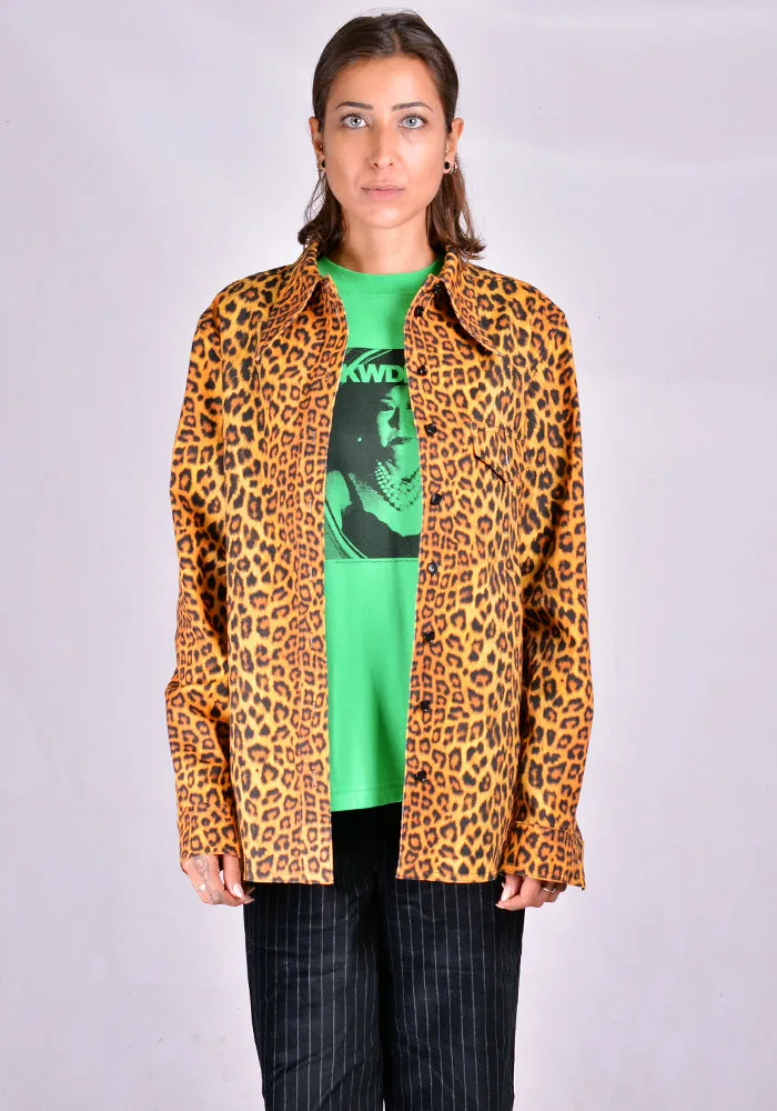 KWAIDAN EDITIONS AW20WT064W-PCD DENIM SHIRT LEOPARD