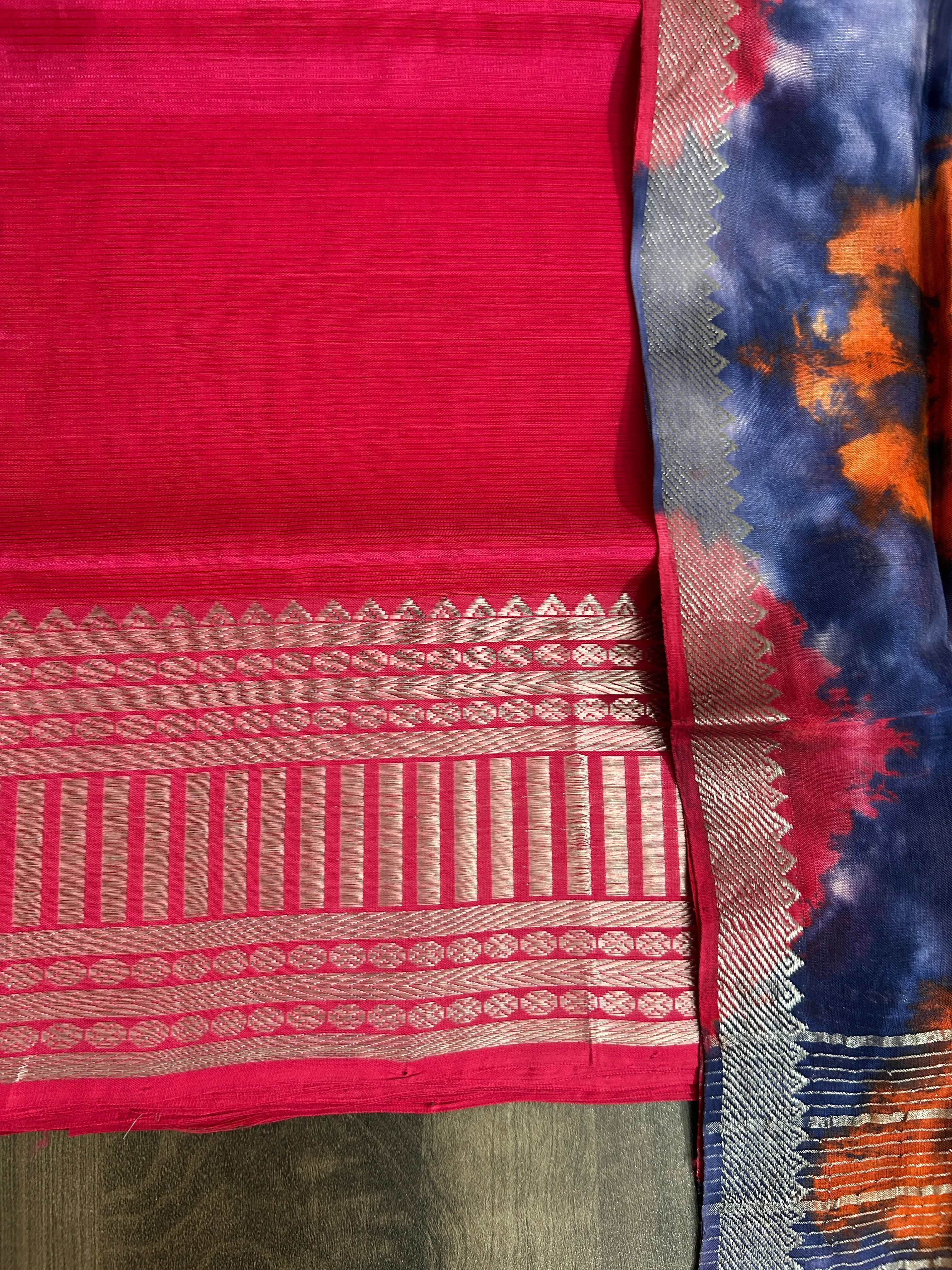 Mangalagiri Silk Cotton Top Dupatta Set #