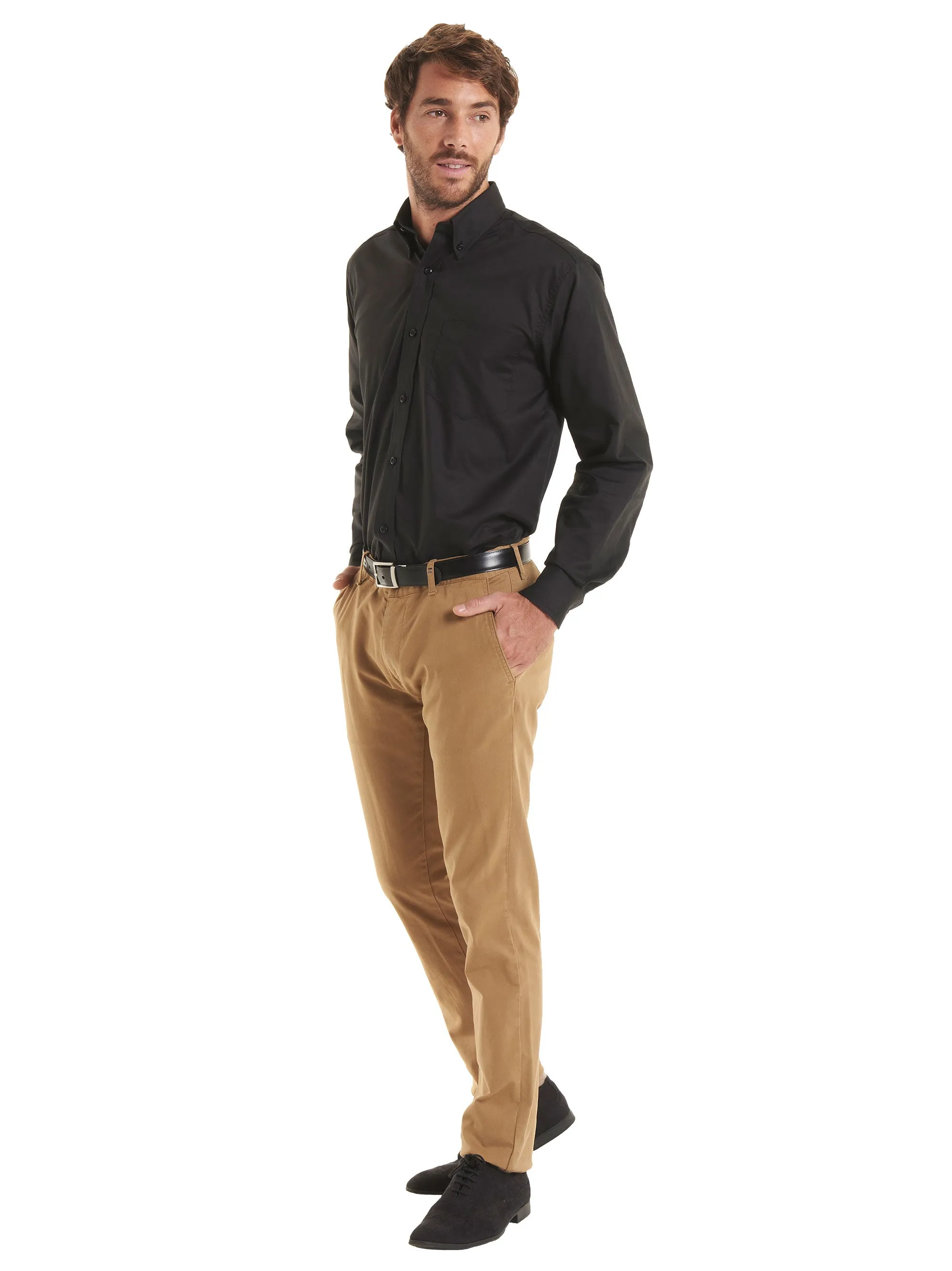 Mens Pinpoint Oxford Full Sleeve Shirt | Charcoal