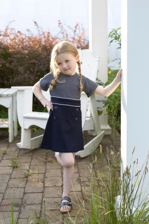 MODE AVANT PARIS DENIM PINSTRIPE DRESS