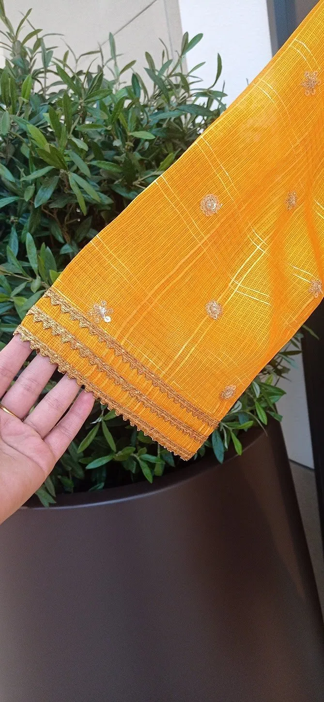 Oksana Yellow Chanderi Silk Maxi Dress