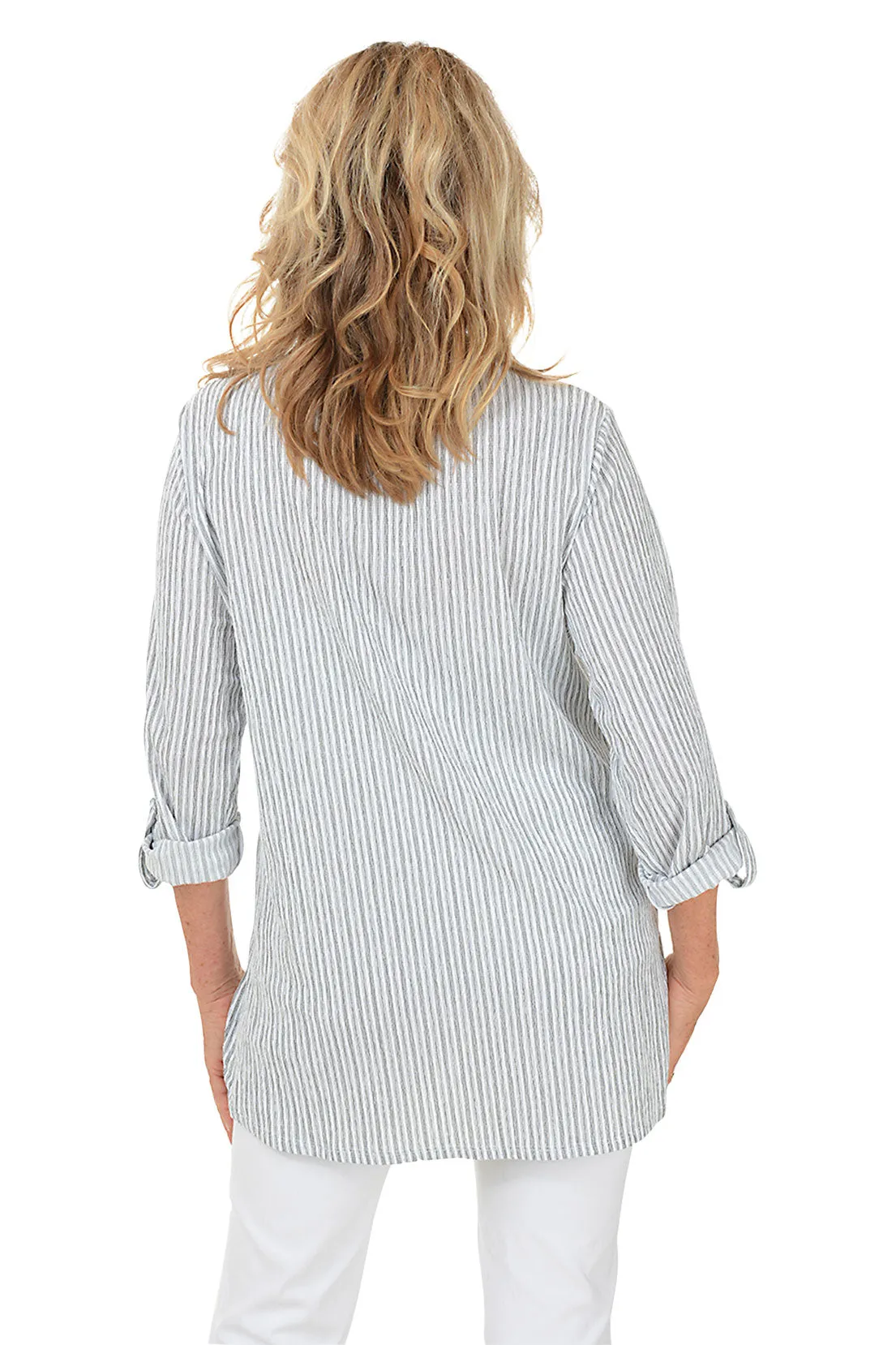 Pattern Play Intricate Embroidered Neck Blouse