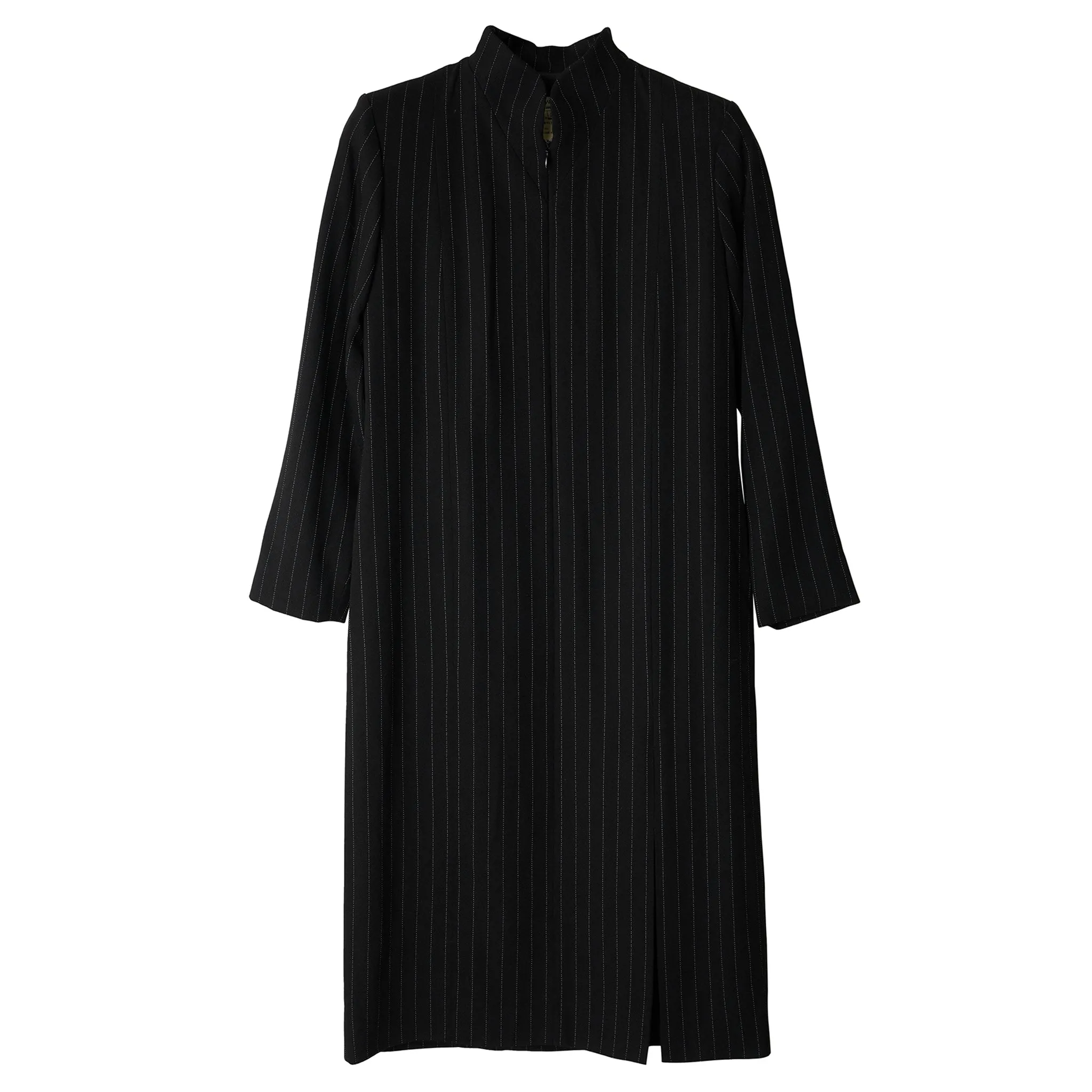 PINSTRIPE LONG DRESS / BLACK