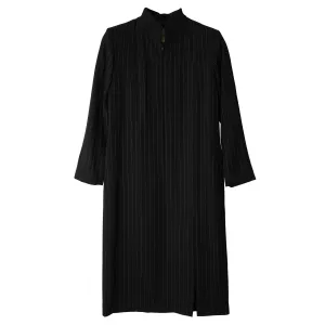 PINSTRIPE LONG DRESS / BLACK