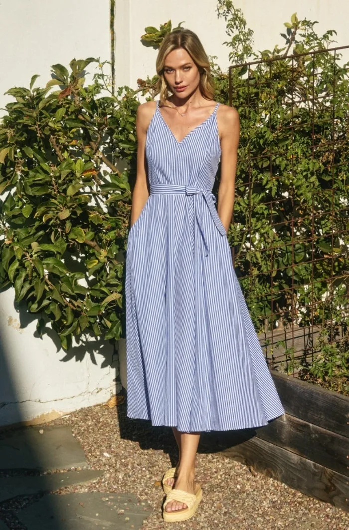 Pinstripe Midi Dress