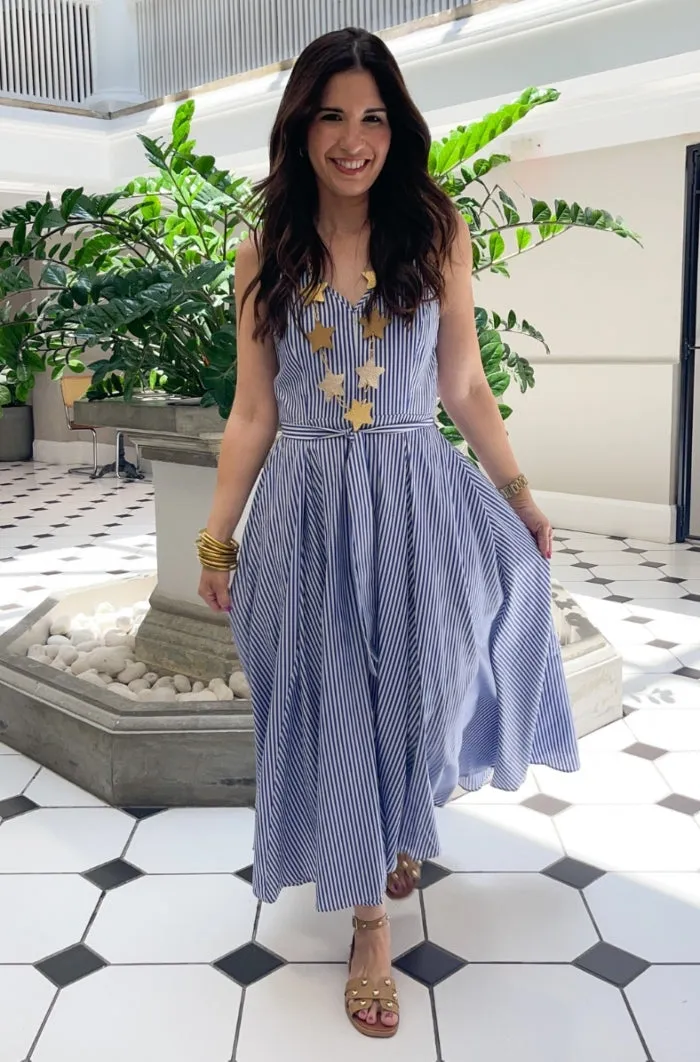 Pinstripe Midi Dress
