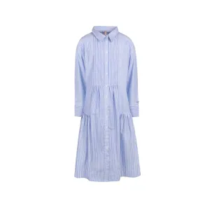 POET CHARLOTTE DROP WAIST PINSTRIPE DRESS