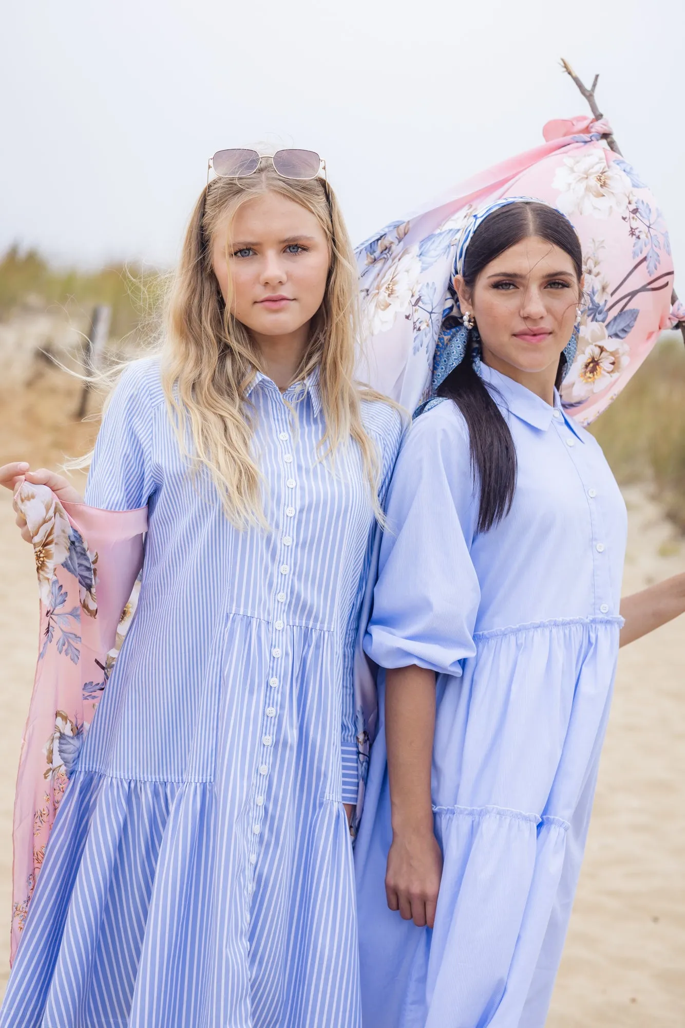 POET CHARLOTTE DROP WAIST PINSTRIPE DRESS