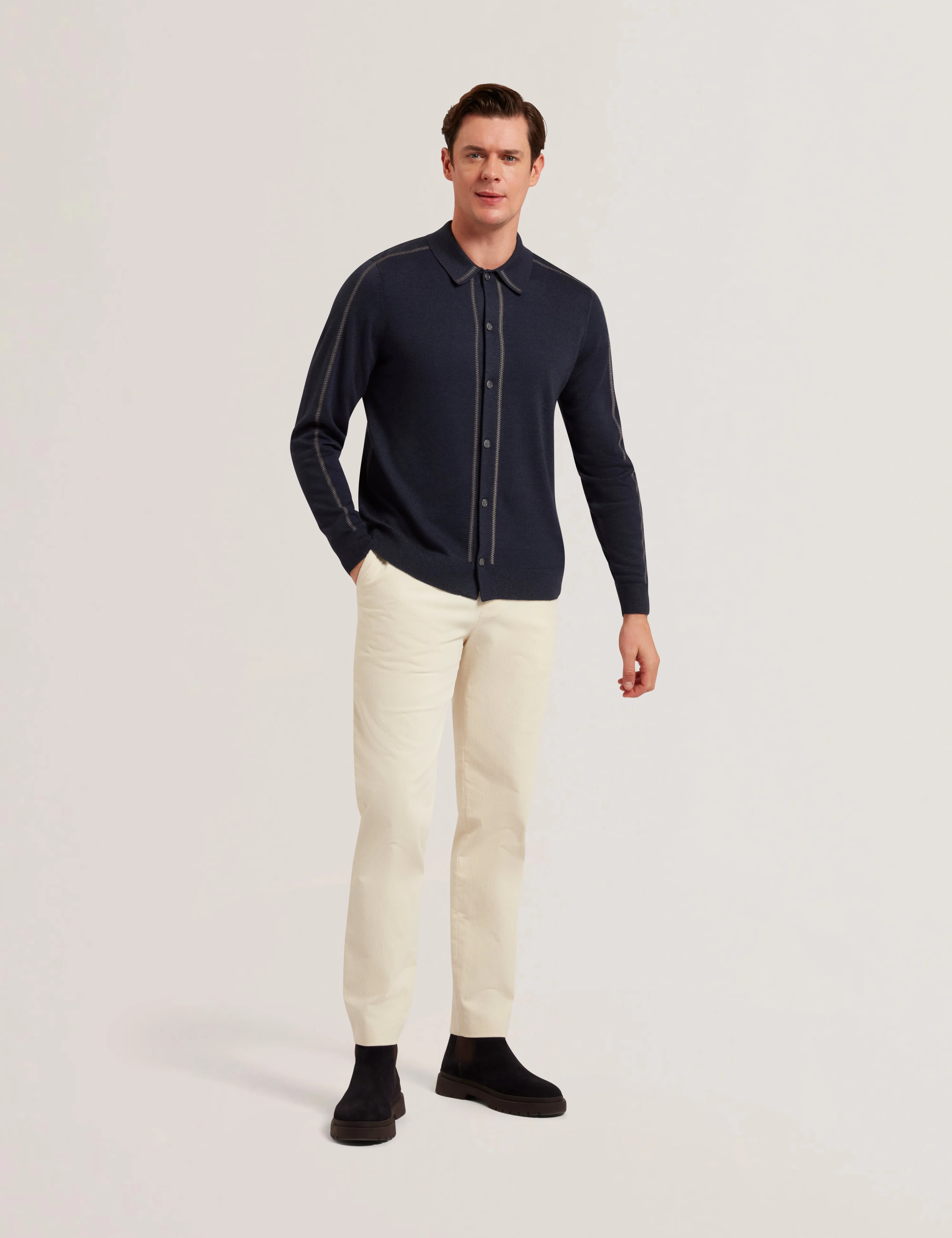 Ritar Regular Embroidered Shirt Navy