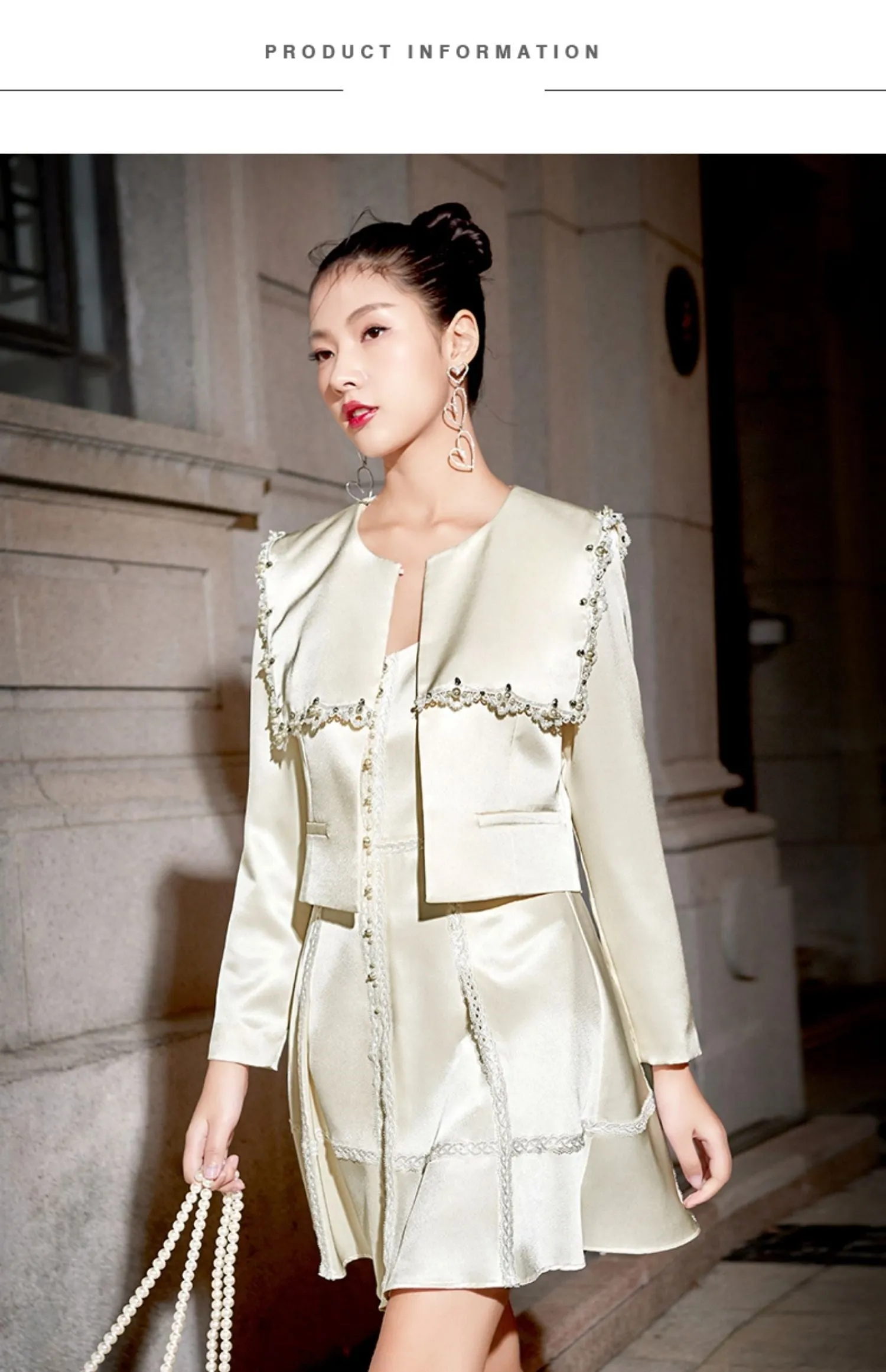 Satin dress is the perfect choice for formal occasions suit set- Alia