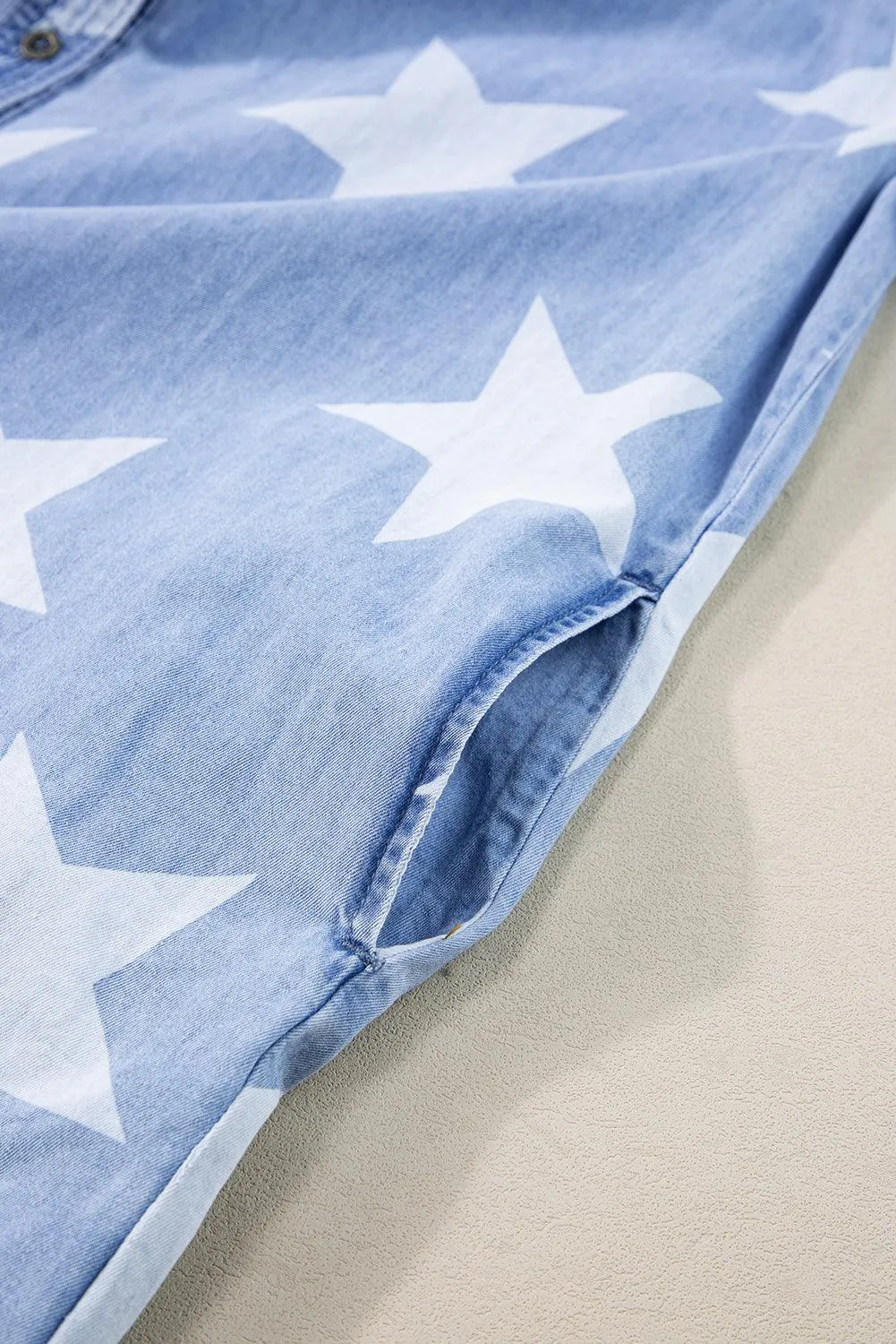 Star & Sassy Frayed Collared Denim Dress